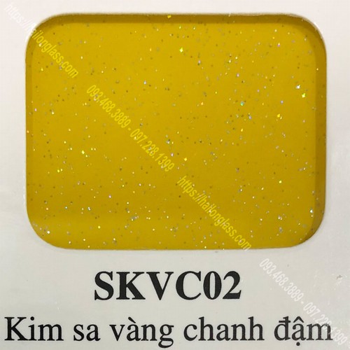 Kính Ốp Bếp Màu Kim Sa Vàng Chanh Đậm (SKVC02)