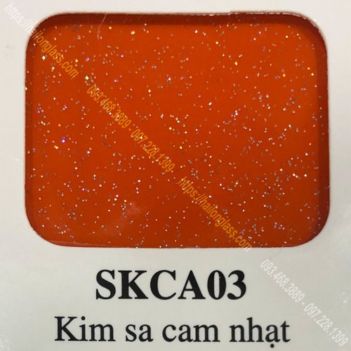 Kính Ốp Bếp Màu Kim Sa Cam Nhạt (SKCA03)