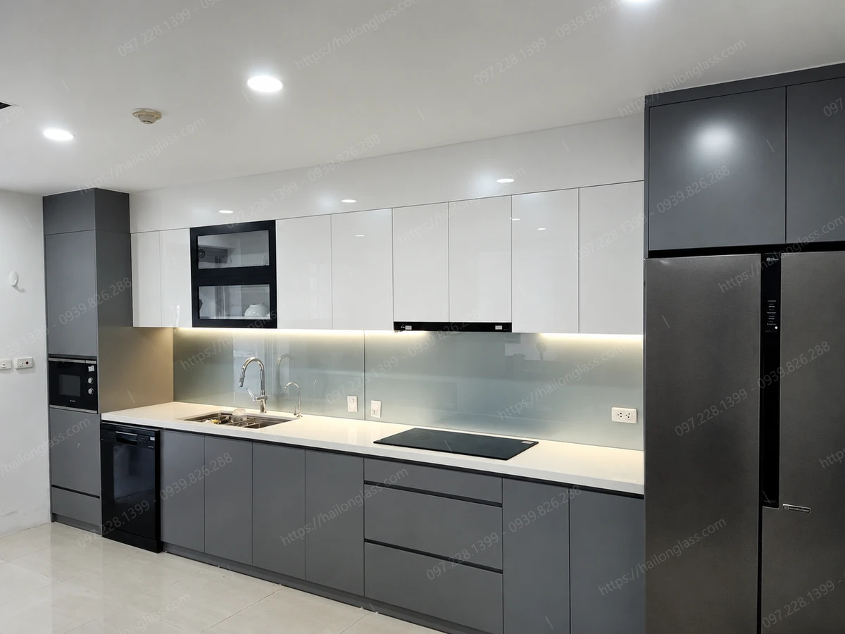 Dự án lắp kính bếp 8mm tiêu chuẩn cao cho căn hộ Gia Lâm