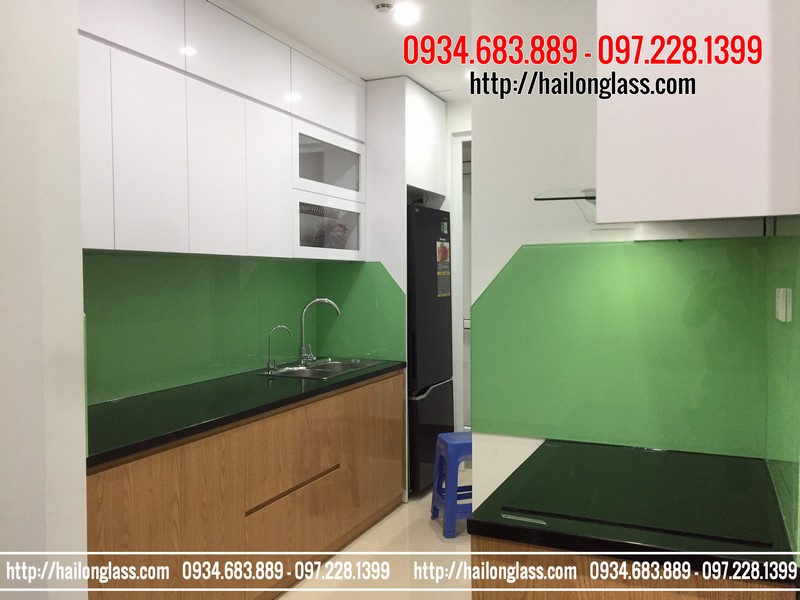 Báo Gía Kính Ốp Bếp Màu Xanh Cốm