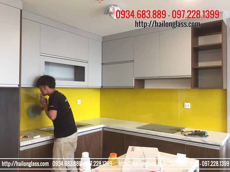 Báo Gía Kính Ốp Bếp Màu Vàng chanh