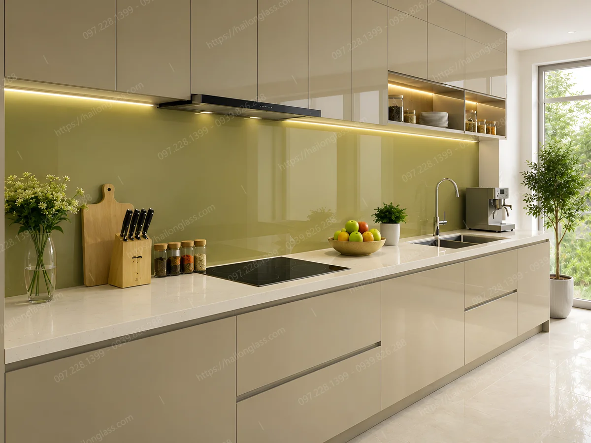 Product Kính Ốp Bếp Màu Be
