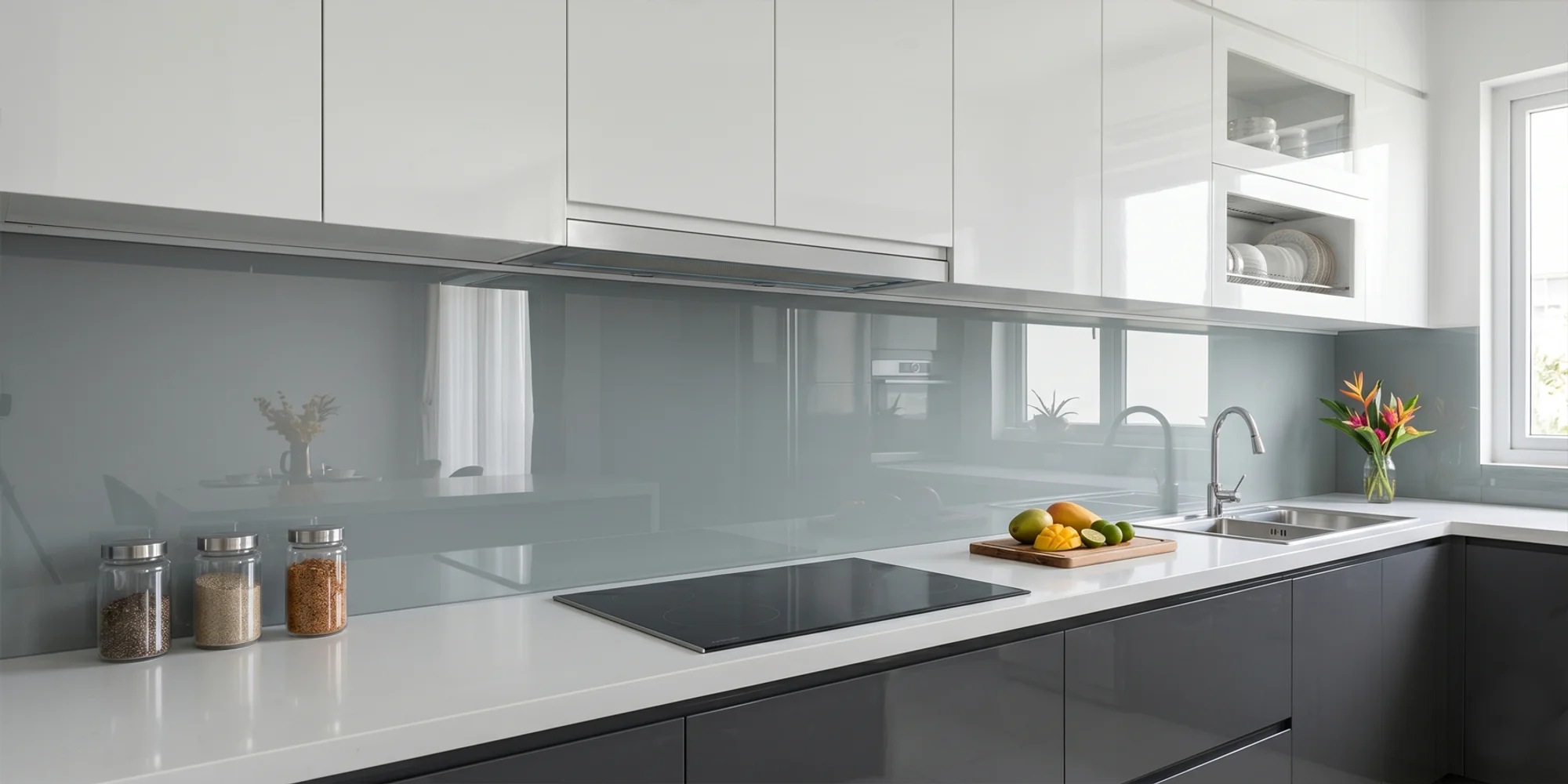 Product Kính Ốp Bếp Màu Nhũ Bạc 03