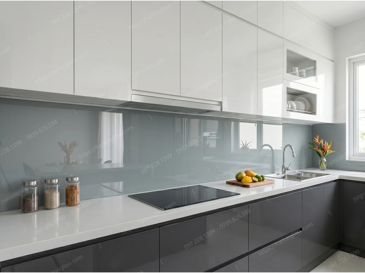 Product Kính Ốp Bếp Màu Nhũ Bạc 03