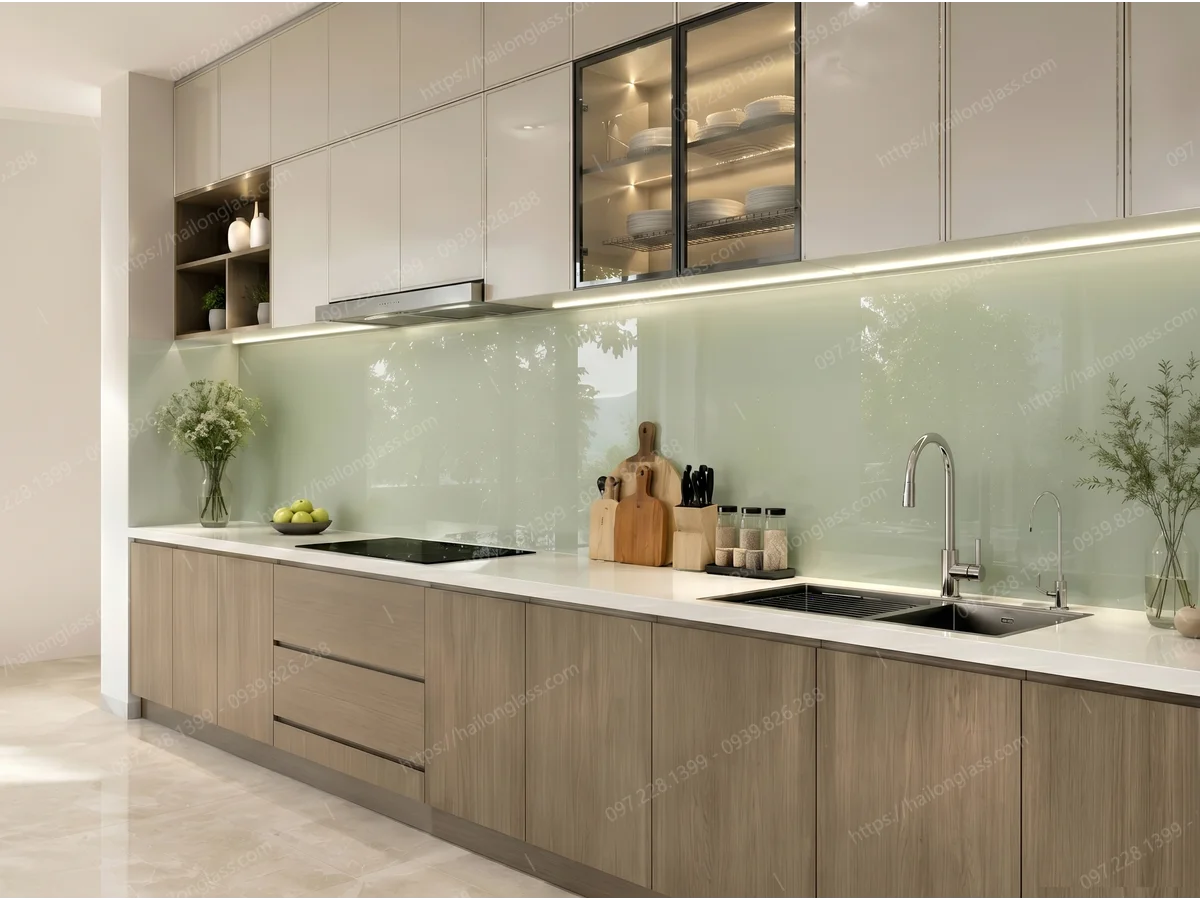 Product Kính Ốp Bếp Màu Nhũ Kem Sữa