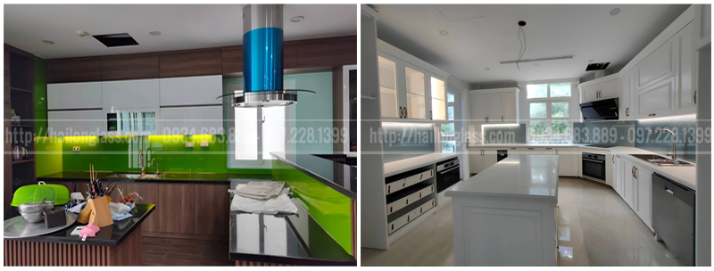 Thi Công Kính Ốp Bếp ở chung cư mini, dự án