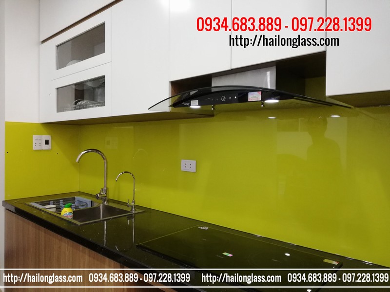 kính ốp bếp Màu Vàng Chanh